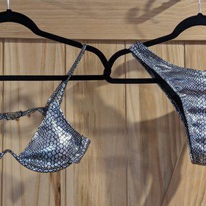 Shein Metallic Lizard Print Bikini
